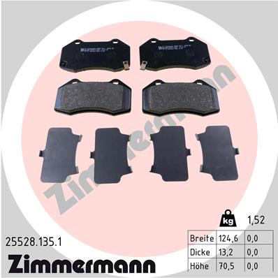 ZIMMERMANN ZIM25528.135.1 fékbetét készlet, tárcsafék