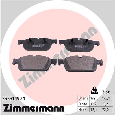 ZIMMERMANN ZIM25531.190.1 fékbetét készlet, tárcsafék