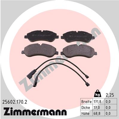 ZIMMERMANN ZIM25602.170.2 fékbetét készlet, tárcsafék