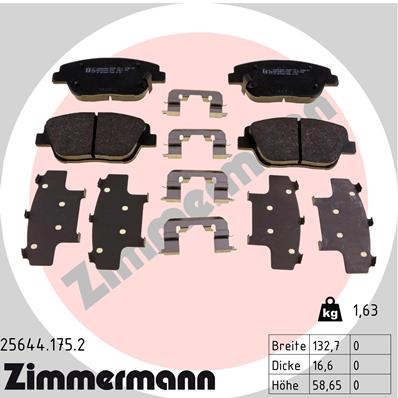 ZIMMERMANN ZIM25644.175.2 fékbetét készlet, tárcsafék