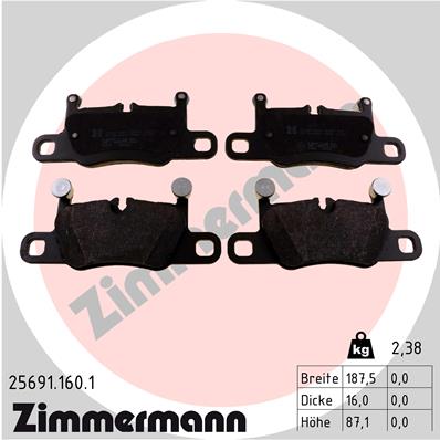 ZIMMERMANN ZIM25691.160.1 fékbetét készlet, tárcsafék