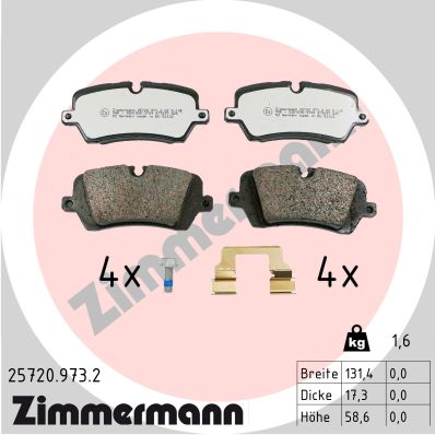 ZIMMERMANN ZIM25720.973.2 KLOCKI HAMULC. RANGE ROVER IV 12- TYŁ