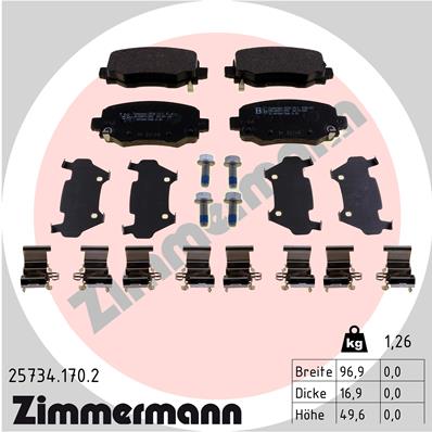 ZIMMERMANN ZIM25734.170.2 fékbetét készlet, tárcsafék