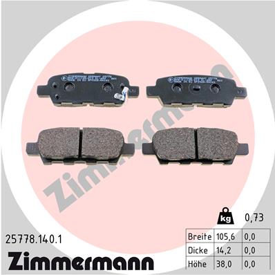 ZIMMERMANN ZIM25778.140.1 fékbetét készlet, tárcsafék