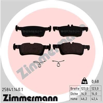 ZIMMERMANN ZIM25841.140.1 fékbetét készlet, tárcsafék