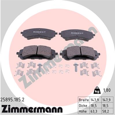 ZIMMERMANN ZIM25895.185.2 fékbetét készlet, tárcsafék