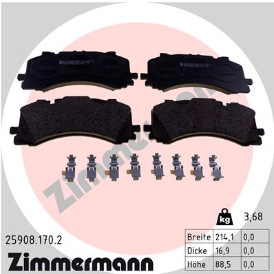 ZIMMERMANN ZIM25908.170.2 fékbetét készlet, tárcsafék