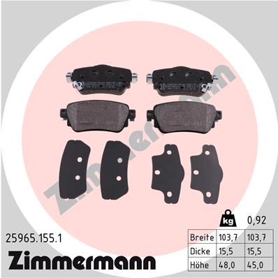ZIMMERMANN ZIM25965.155.1 fékbetét készlet, tárcsafék