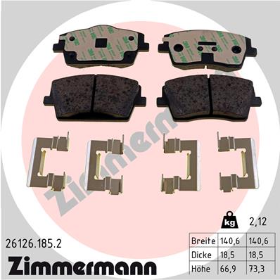 ZIMMERMANN ZIM26126.185.2 fékbetét készlet, tárcsafék