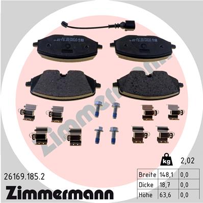 ZIMMERMANN ZIM26169.185.2 fékbetét készlet, tárcsafék