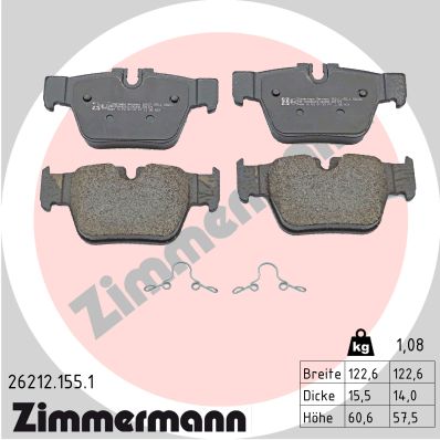 ZIMMERMANN ZIM26212.155.1 fékbetét készlet, tárcsafék