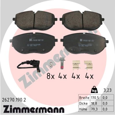 ZIMMERMANN ZIM26270.190.2 fékbetét készlet, tárcsafék