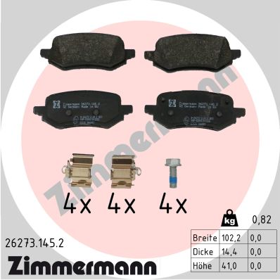 ZIMMERMANN ZIM26273.145.2 fékbetét készlet, tárcsafék