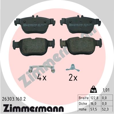 ZIMMERMANN ZIM26303.160.2 fékbetét készlet, tárcsafék