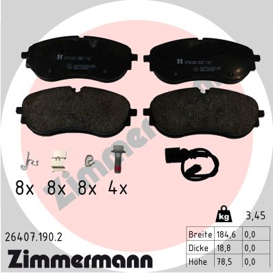 ZIMMERMANN ZIM26407.190.2 fékbetét készlet, tárcsafék