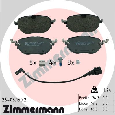 ZIMMERMANN ZIM26408.150.2 fékbetét készlet, tárcsafék