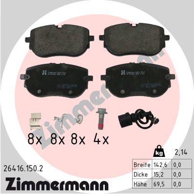 ZIMMERMANN ZIM26416.150.2 fékbetét készlet, tárcsafék