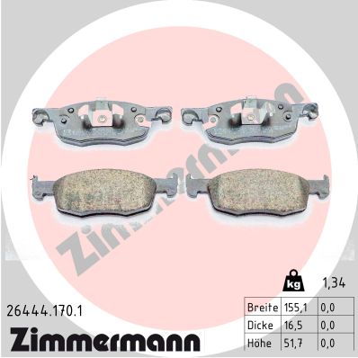 ZIMMERMANN ZIM26444.170.1 fékbetét készlet, tárcsafék