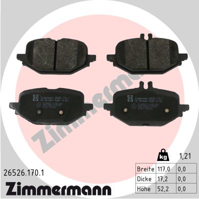 ZIMMERMANN ZIM26526.170.1 fékbetét készlet, tárcsafék