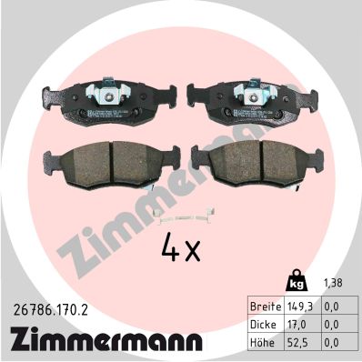 ZIMMERMANN ZIM26786.170.2 fékbetét készlet, tárcsafék