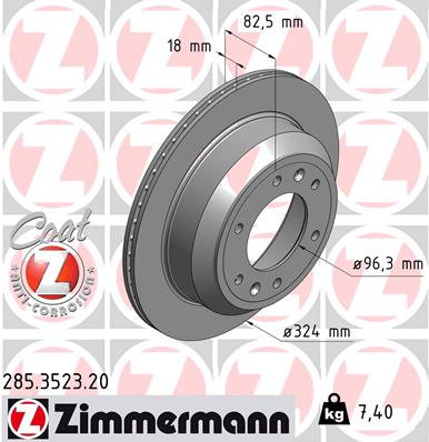 ZIMMERMANN ZIM285.3523.20 féktárcsa