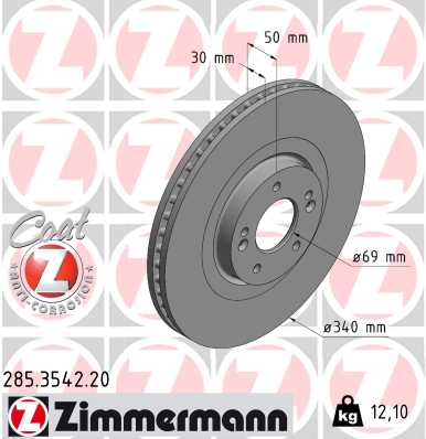 ZIMMERMANN ZIM285.3542.20 féktárcsa