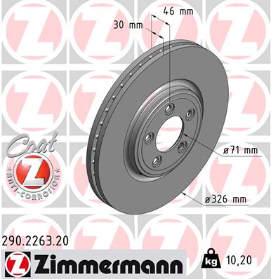 ZIMMERMANN 290.2263.20 Féktárcsa