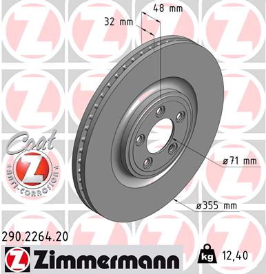 ZIMMERMANN ZIM290.2264.20 féktárcsa