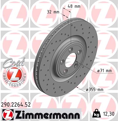 ZIMMERMANN ZIM290.2264.52 féktárcsa