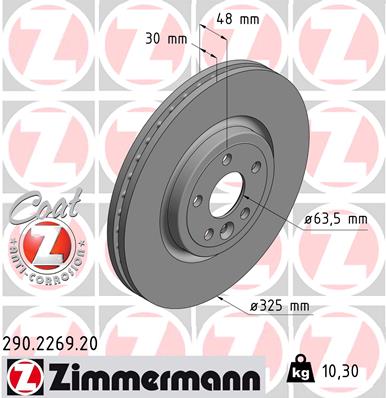 ZIMMERMANN ZIM290.2269.20 féktárcsa