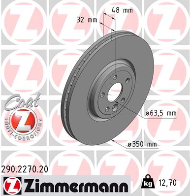 ZIMMERMANN ZIM290.2270.20 féktárcsa