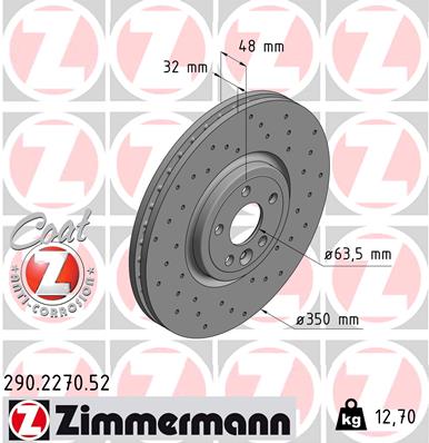 ZIMMERMANN 280638 290.2270.52 - Féktárcsa