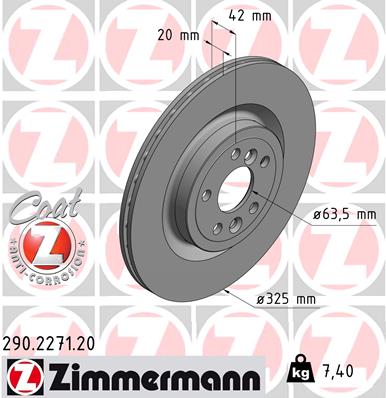 ZIMMERMANN ZIM290.2271.20 féktárcsa