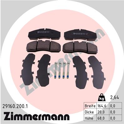 ZIMMERMANN ZIM29160.200.1 fékbetét készlet, tárcsafék