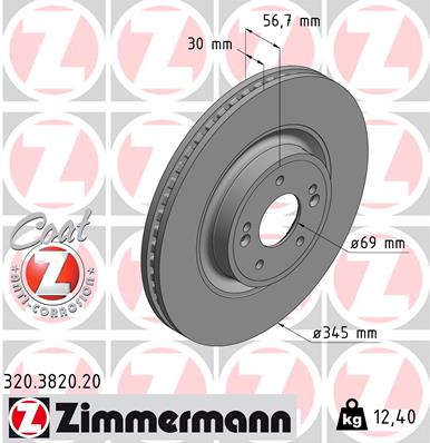 ZIMMERMANN ZIM320.3820.20 féktárcsa