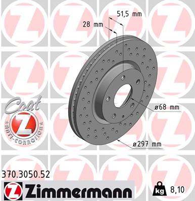 ZIMMERMANN  370.3050.52 - Féktárcsa