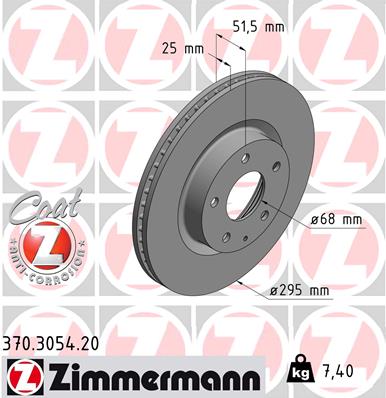 ZIMMERMANN ZIM370.3054.20 féktárcsa