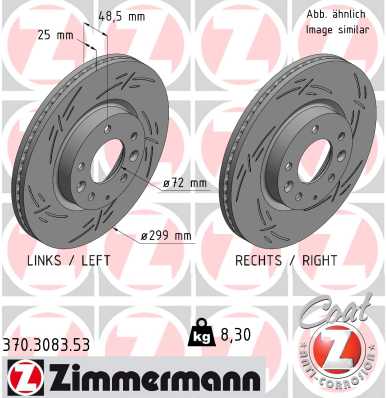 ZIMMERMANN ZIM370.3083.53 féktárcsa