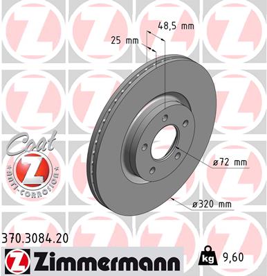 ZIMMERMANN ZIM370.3084.20 féktárcsa