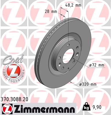 ZIMMERMANN ZIM370.3088.20 féktárcsa