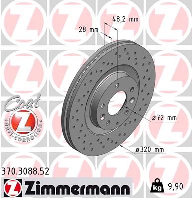 ZIMMERMANN ZIM370.3088.52 féktárcsa