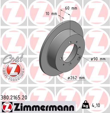 ZIMMERMANN ZIM380.2165.20 féktárcsa