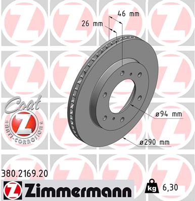 ZIMMERMANN ZIM380.2169.20 féktárcsa