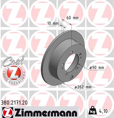 ZIMMERMANN ZIM380.2171.20 féktárcsa