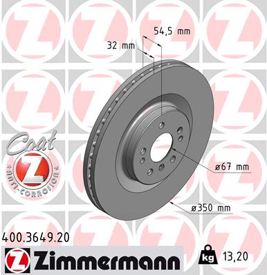 ZIMMERMANN ZIM400.3649.20 féktárcsa