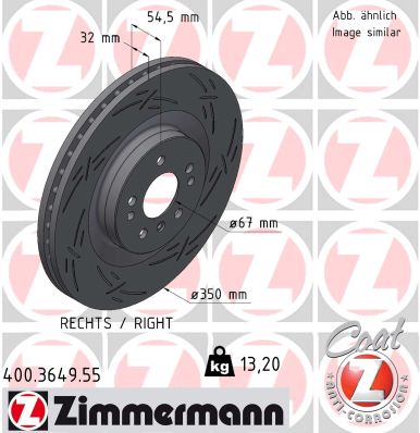 ZIMMERMANN ZIM400.3649.55 féktárcsa