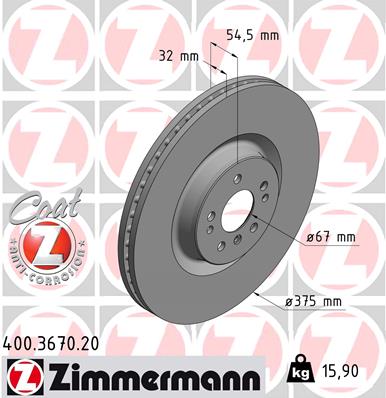 ZIMMERMANN ZIM400.3670.20 féktárcsa