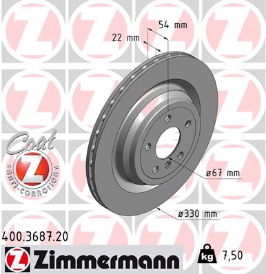 ZIMMERMANN ZIM400.3687.20 féktárcsa