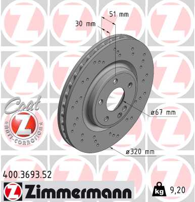 ZIMMERMANN ZIM400.3693.52 féktárcsa