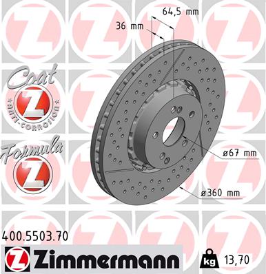 ZIMMERMANN ZIM400.5503.70 féktárcsa